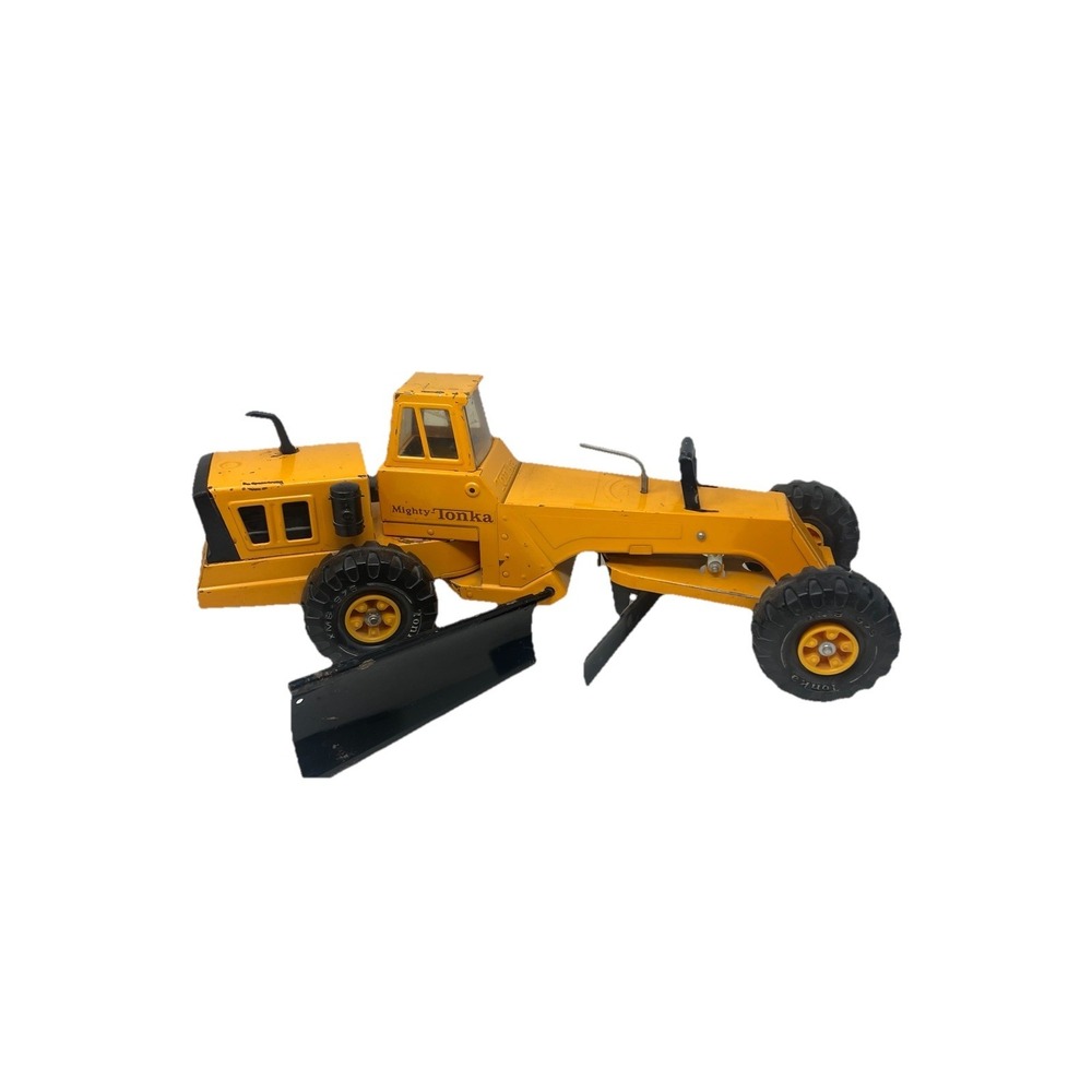 Vintage 1970s Pressed Steel Mighty Tonka Road Grader #3945 XMB 975 Works Well